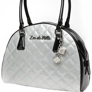 Lux De Ville Silver Atomic Bowler Handbag Purse